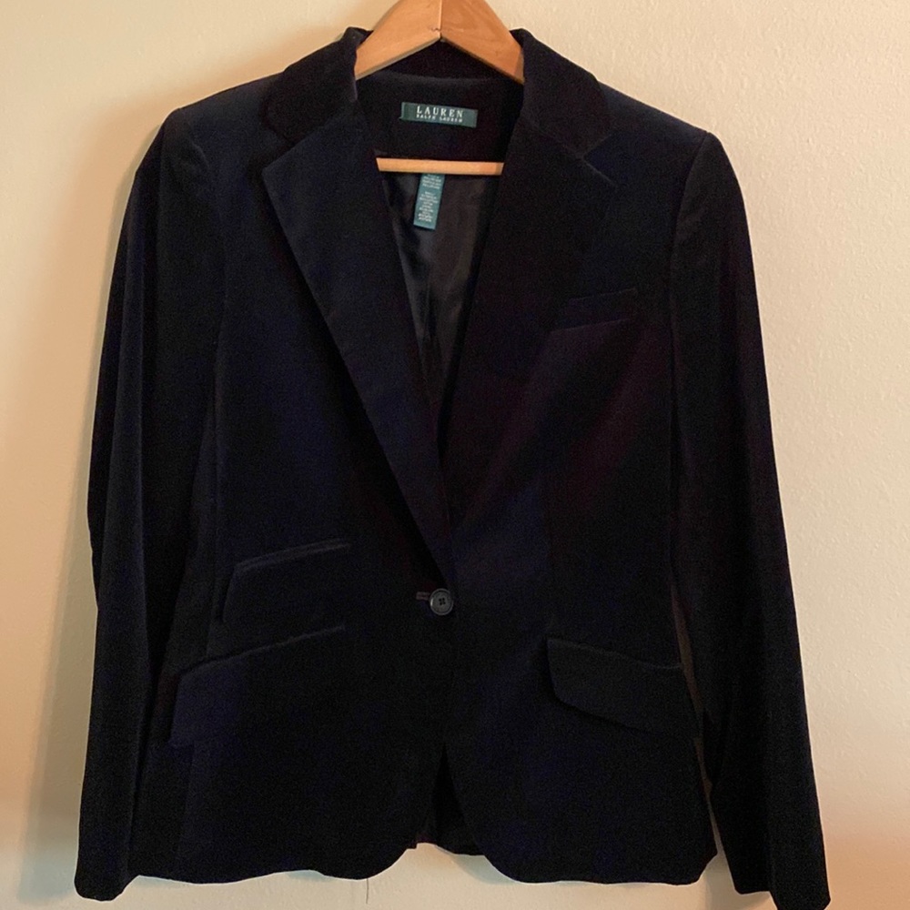 Ralph Lauren Black Velvet  Blazer Size 6